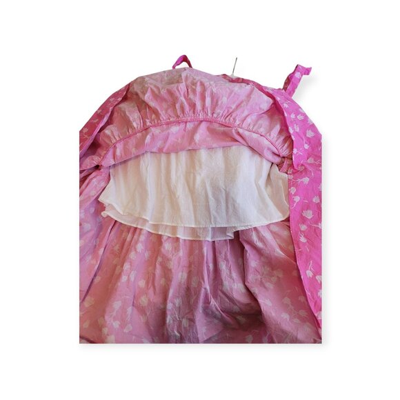 English Factory sleeveless tie-shoulder pink/white lined maxidress size M - Picture 10 of 13
